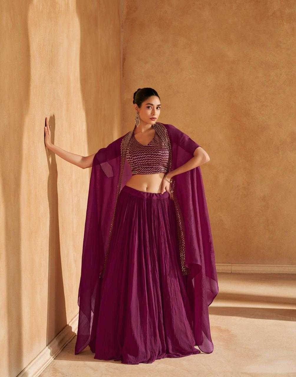 Chinon Silk Designer Silk Dresses Handwork Suit - MYLUXURY LANE ENTERPRISE